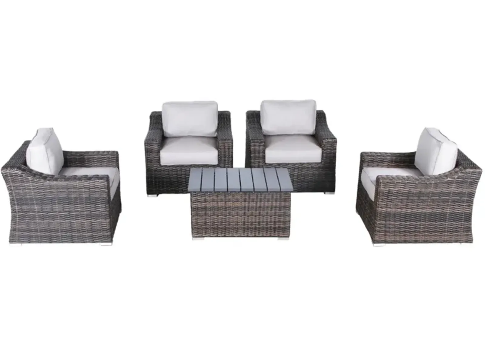 Living Source International Rattan Wicker Fully Assembled 4 - Person Seating Group with Cushions (New  Espresso)