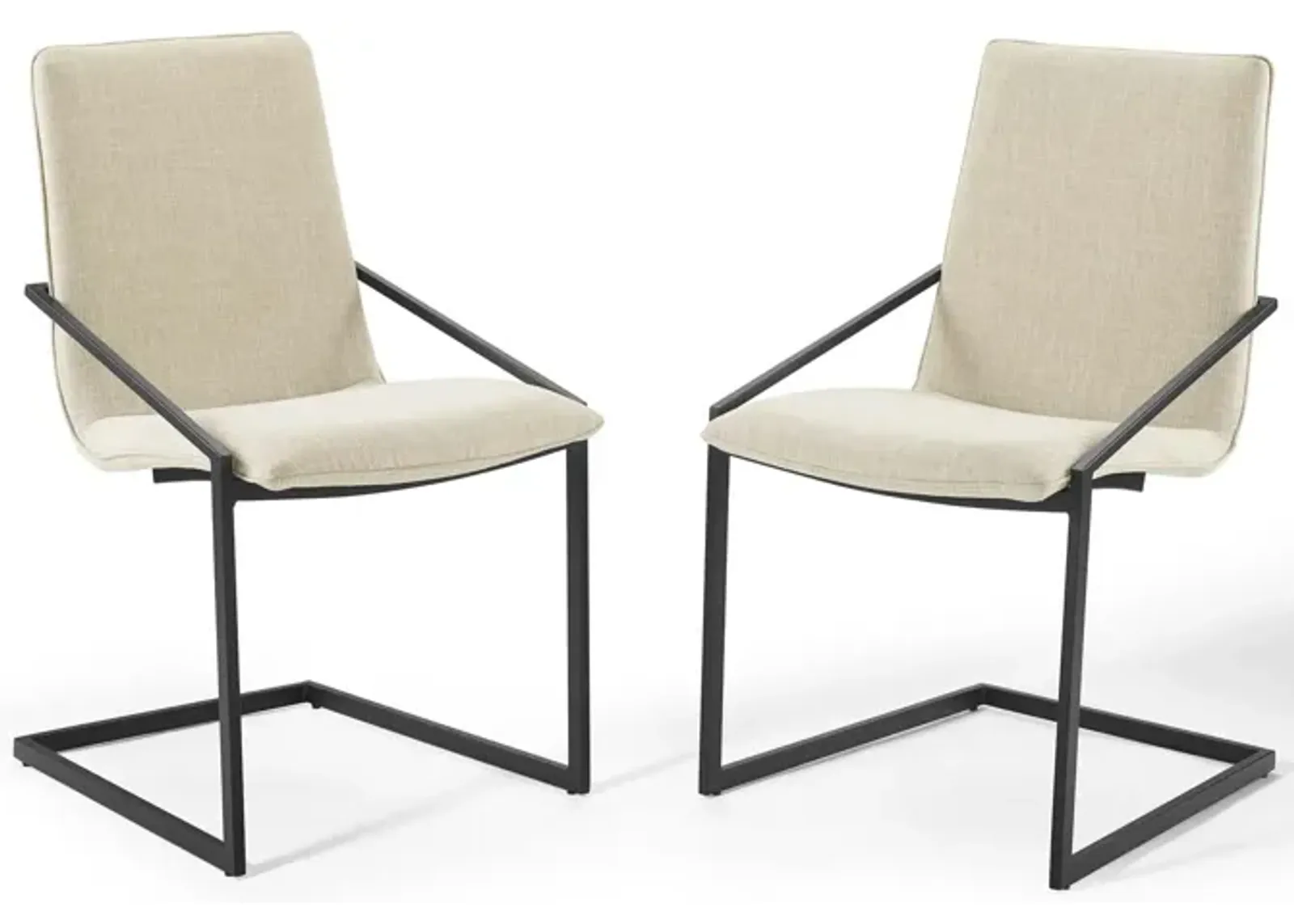 Pitch Dining Armchair Upholstered Fabric Set of 2