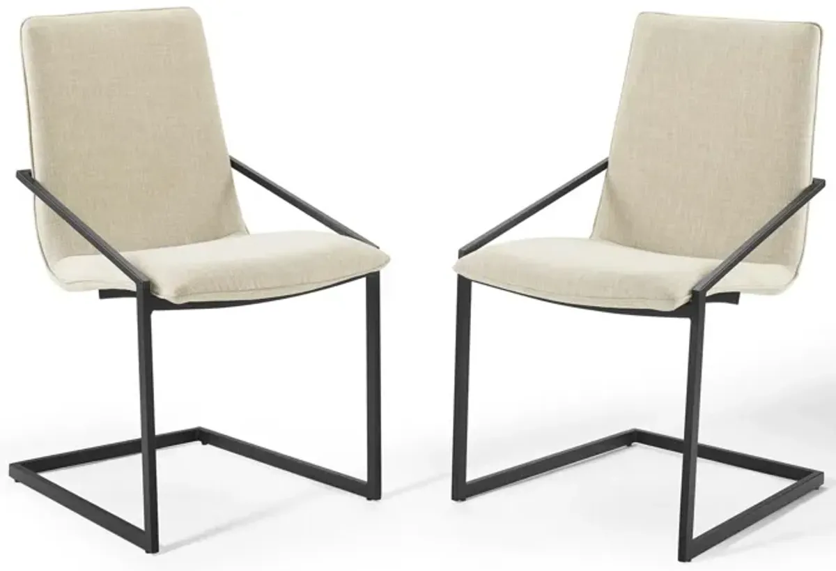 Pitch Dining Armchair Upholstered Fabric Set of 2