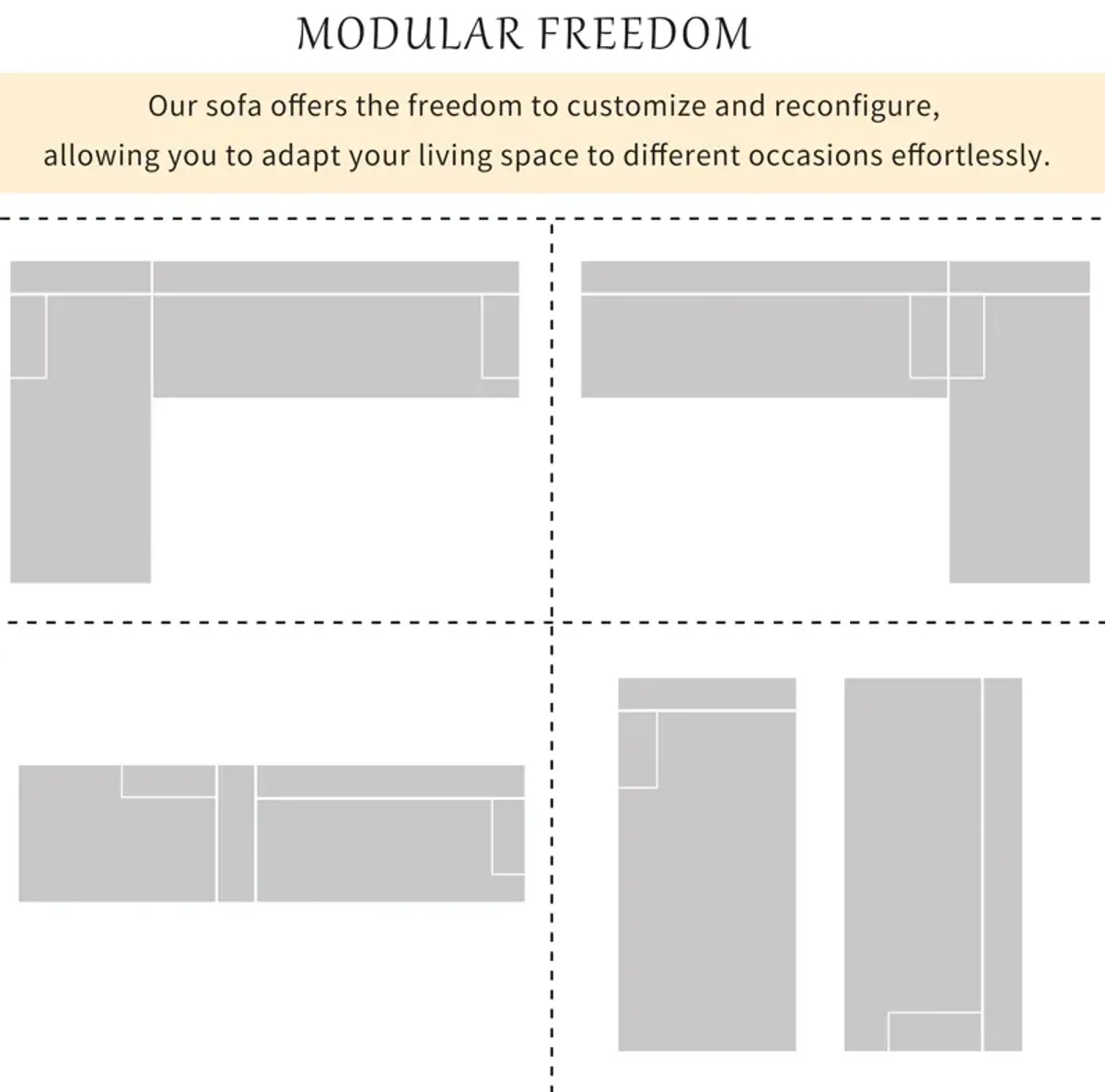 Merax  Modern L-Shape Modular Sectional Sofa