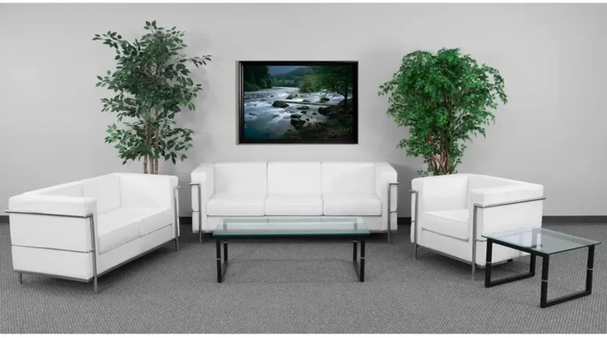 Flash Furniture HERCULES Regal Series Contemporary White LeatherSoft Sofa with Encasing Frame