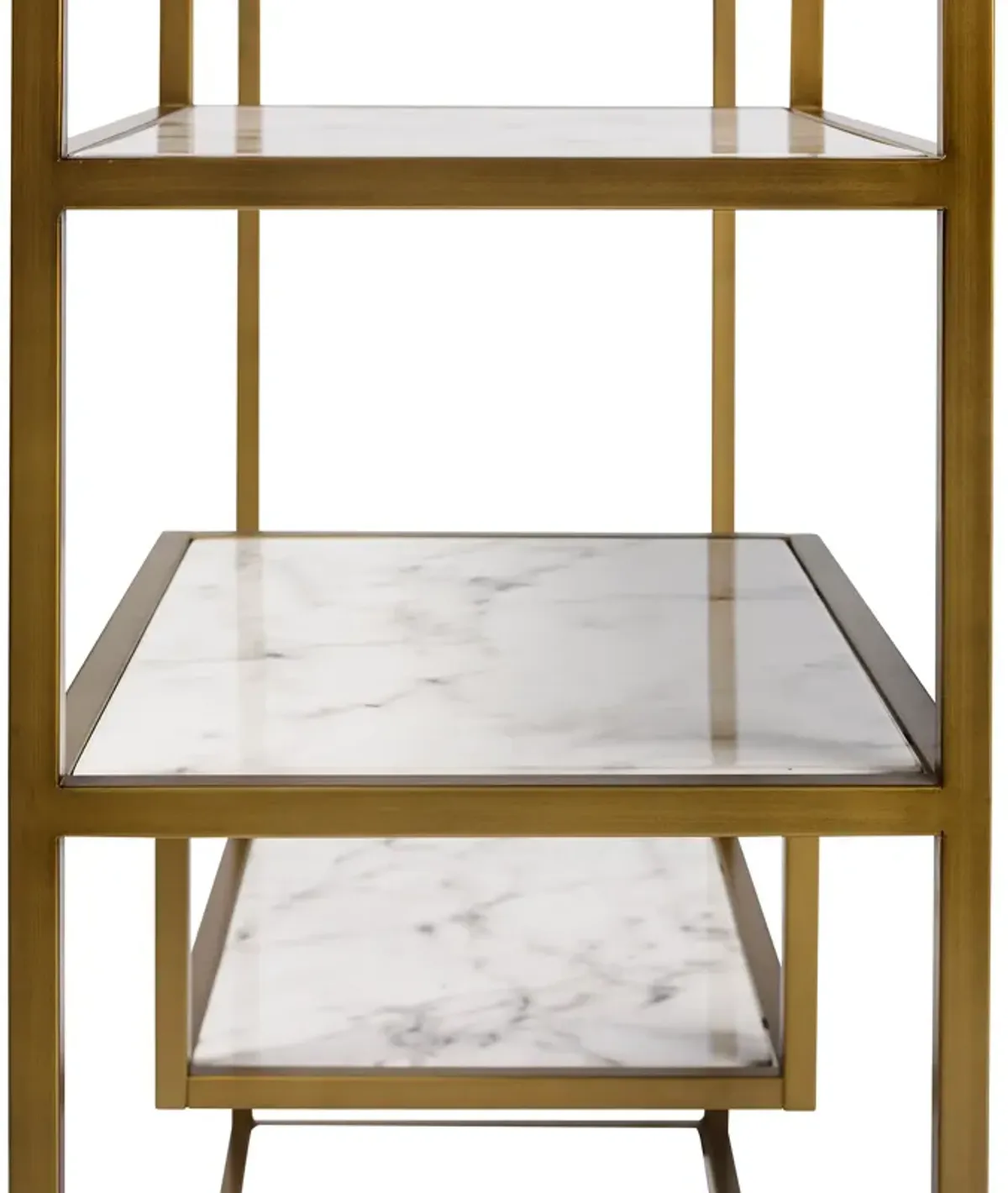 Teamson Home Marmo Modern Marble-Look 5-Tier Display Shelf, Faux Marble/Brass