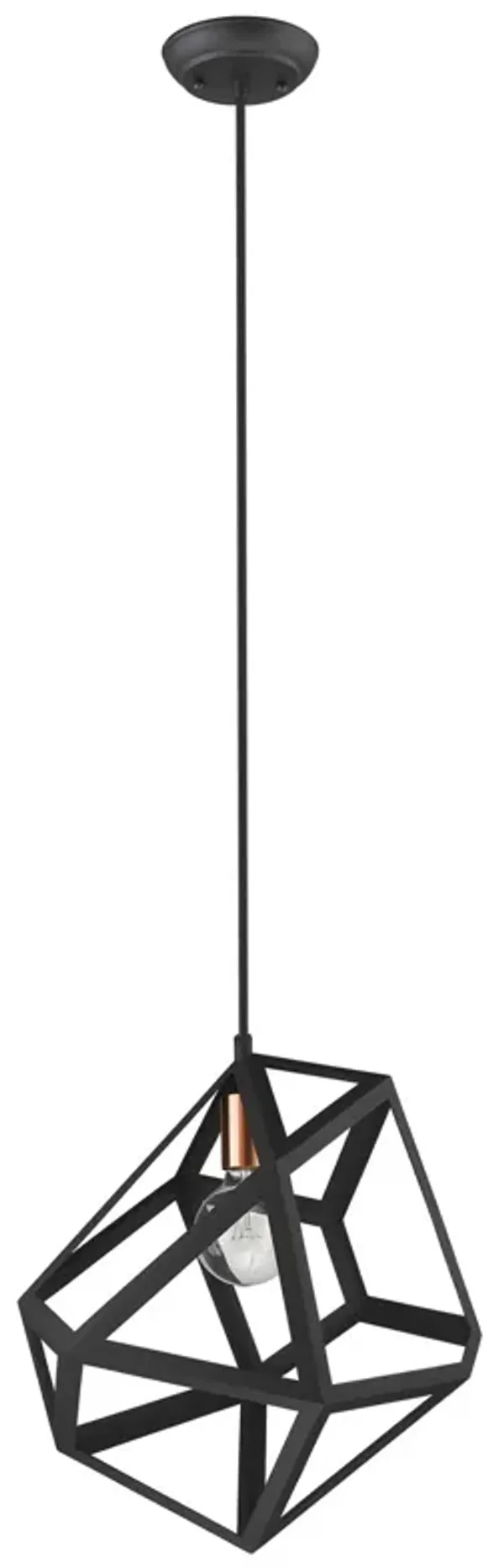 Hivvago Hedron 1-Light Matte Black Pendant