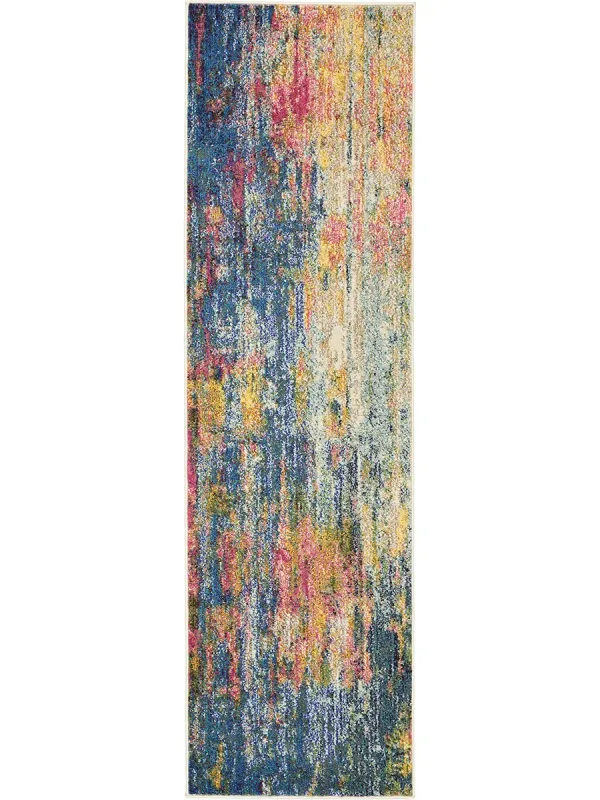Celestial CES09 Blue/Yellow 2' x 6' Rug