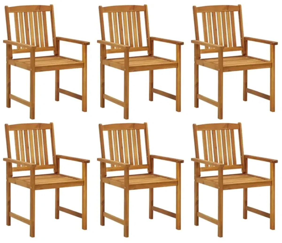 vidaXL Patio Chairs with Cushions 6 pcs Solid Acacia Wood