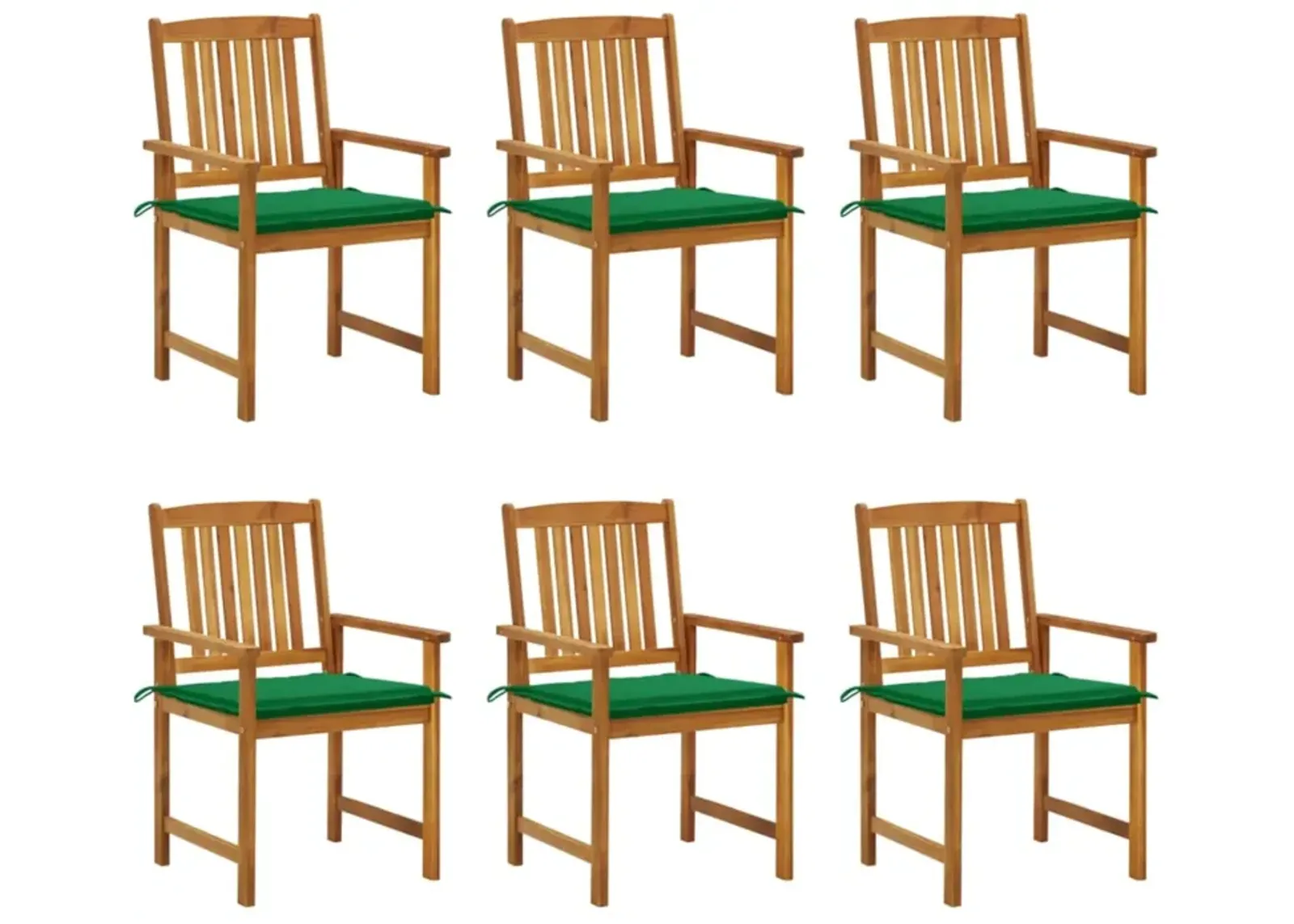 vidaXL Patio Chairs with Cushions 6 pcs Solid Acacia Wood