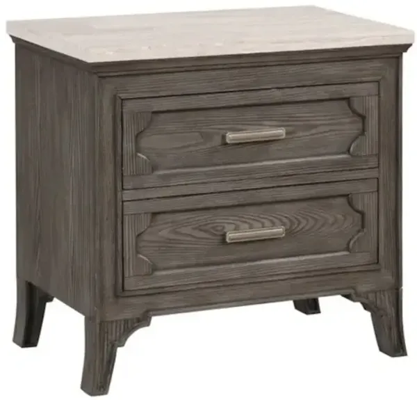 New Classic Furniture Lisbon Marble Top Nightstand-Gray