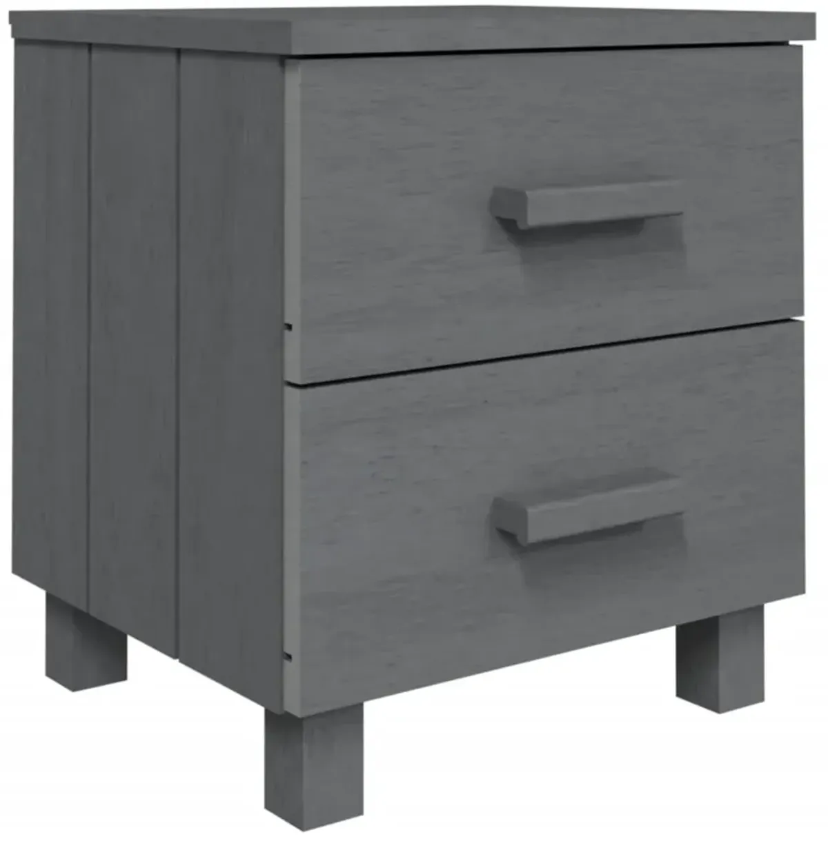 vidaXL HAMAR Solid Pinewood Bedside Cabinets, Dark Gray, 15.7"x13.8"x17.5", with Smooth Sliding Drawers