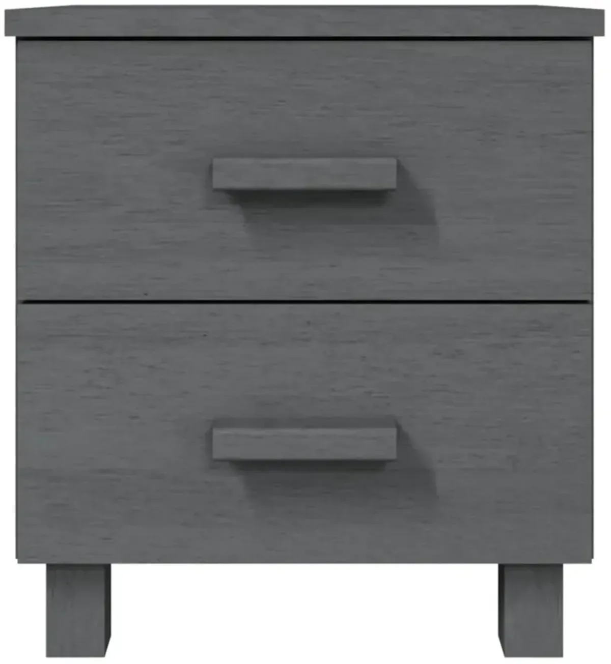 vidaXL HAMAR Solid Pinewood Bedside Cabinets, Dark Gray, 15.7"x13.8"x17.5", with Smooth Sliding Drawers