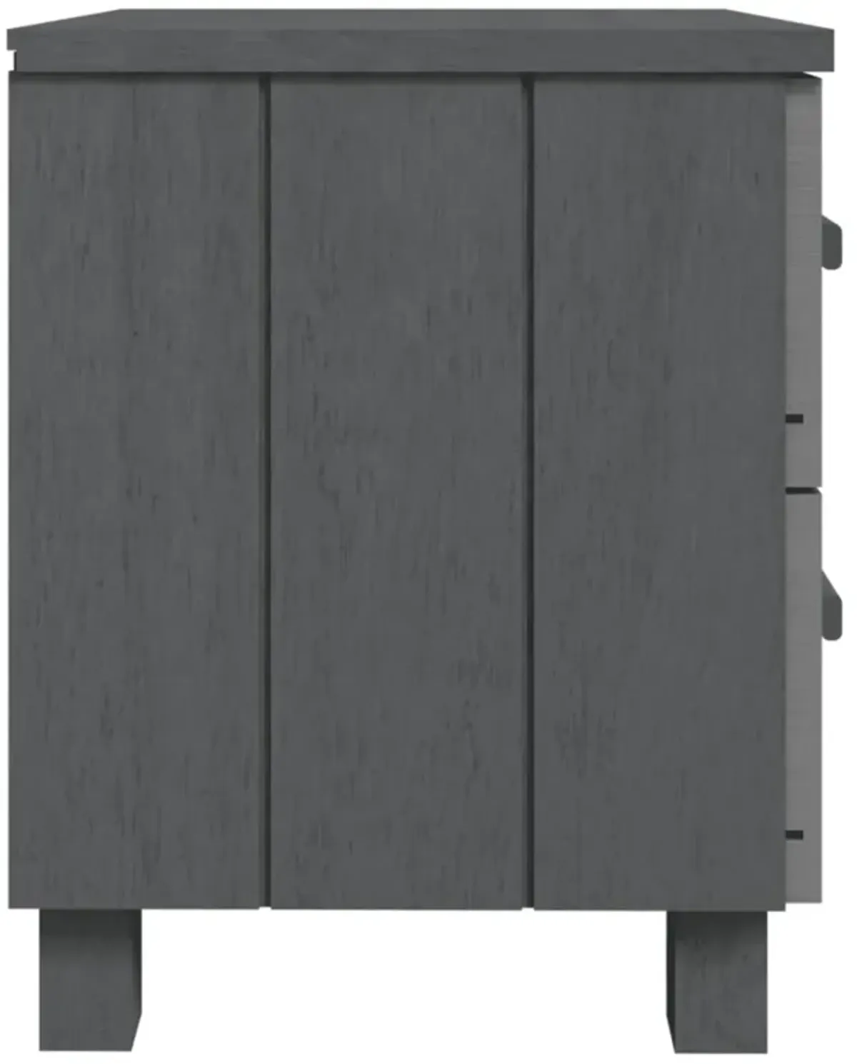 vidaXL HAMAR Solid Pinewood Bedside Cabinets, Dark Gray, 15.7"x13.8"x17.5", with Smooth Sliding Drawers