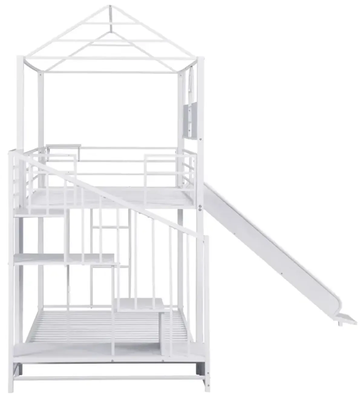 Metal Bunk Bed With Slide And Steps