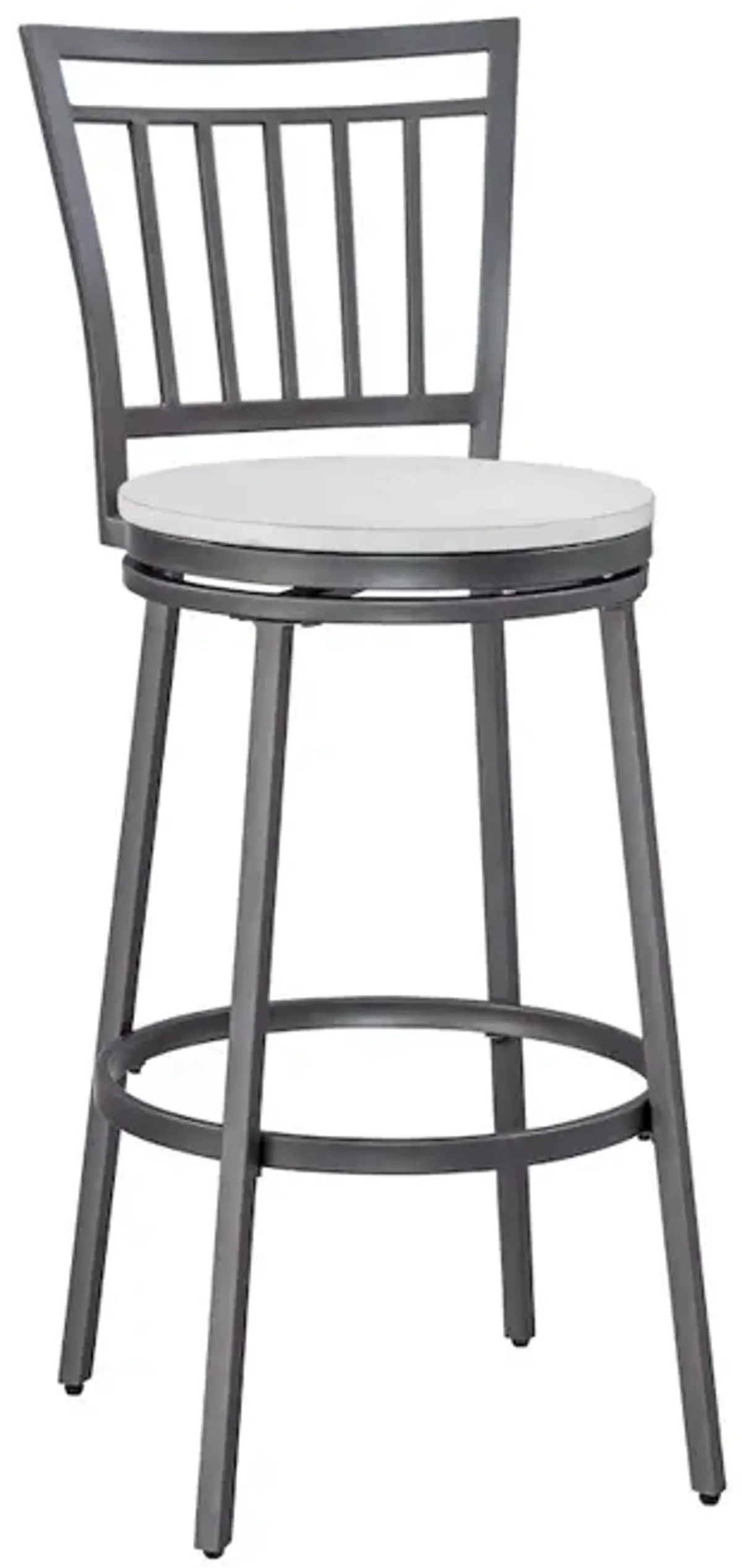 Stockton 30" Metal Swivel Stool - Slate Grey - White Oak Seat