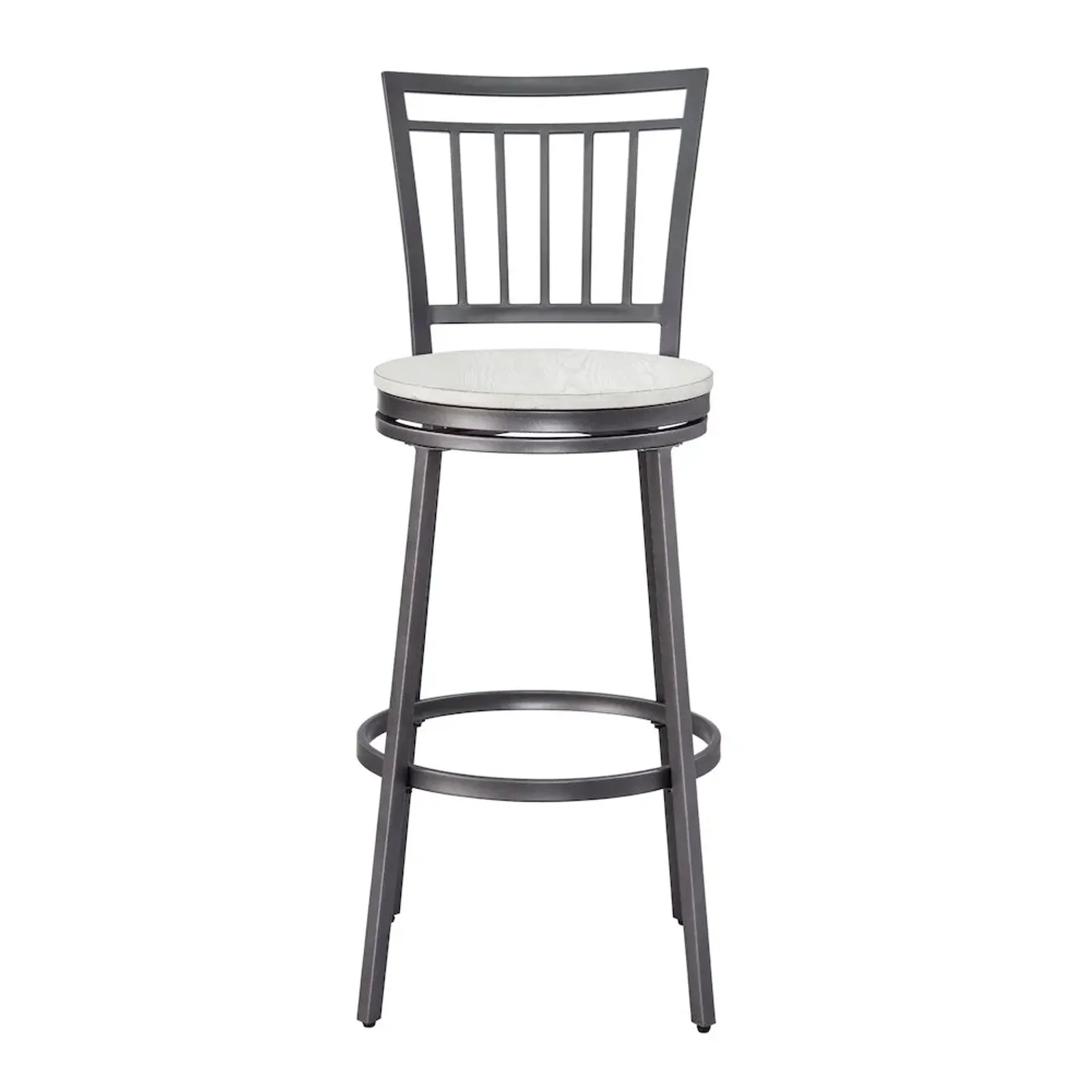 Stockton 30" Metal Swivel Stool - Slate Grey - White Oak Seat