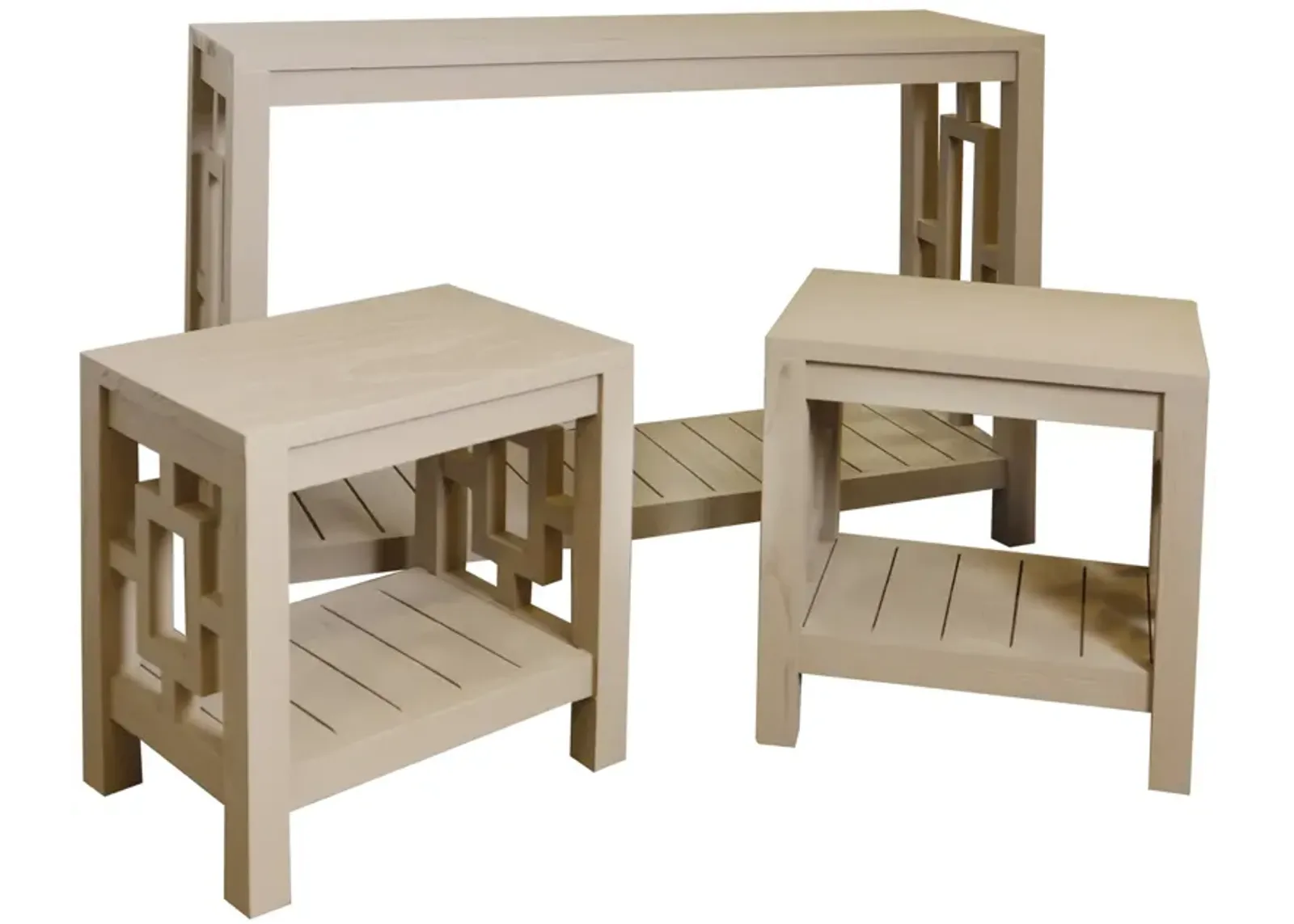 Cappuccino Console Table Set