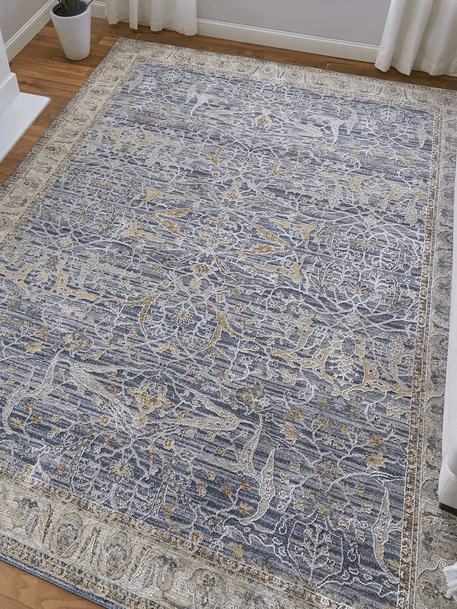 Pasha 39M4F 6'7" x 9'6" Blue/Taupe/Ivory Rug