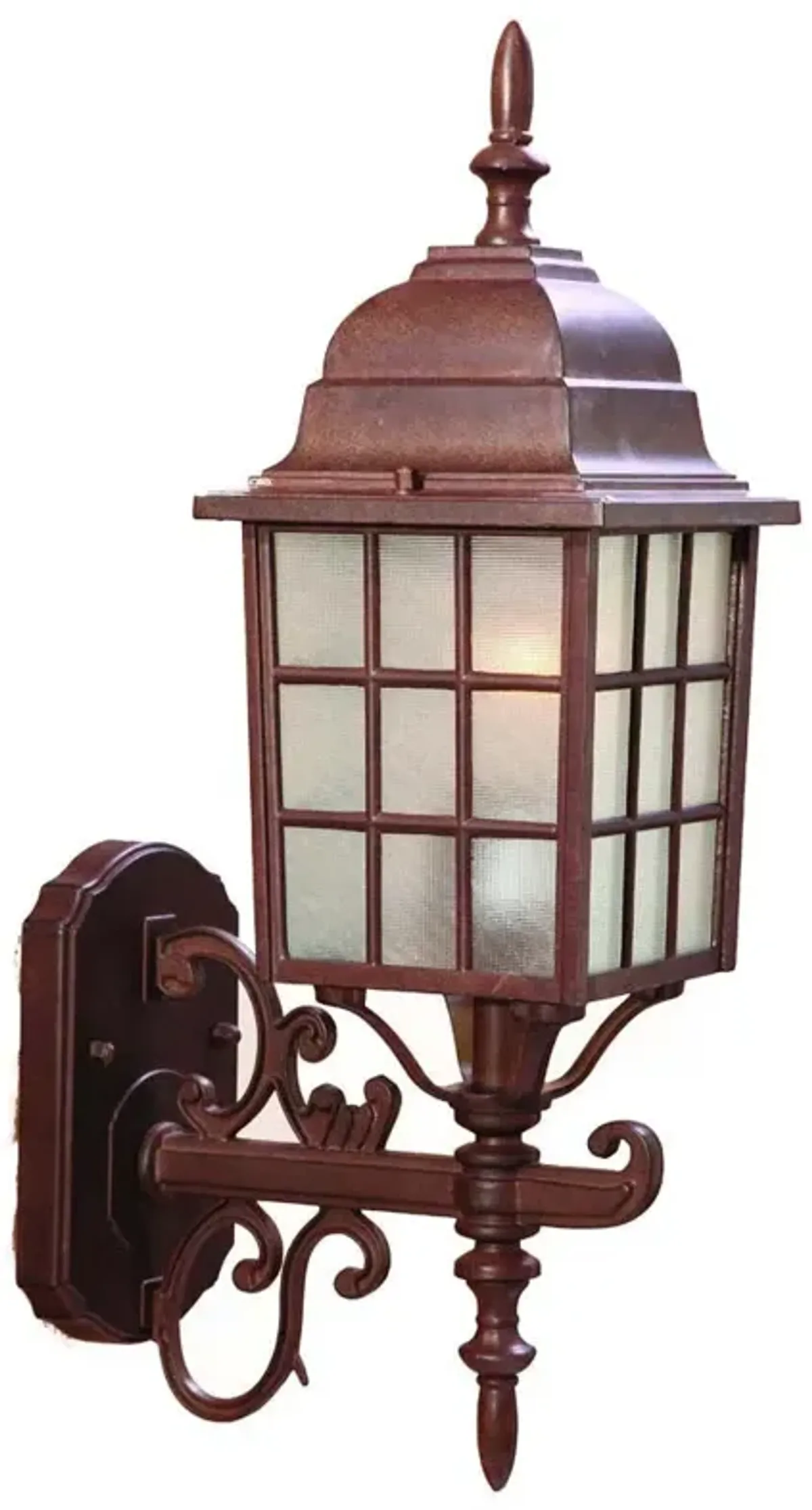 Hivvago Dark Brown Window Pane Lantern Wall Sconce