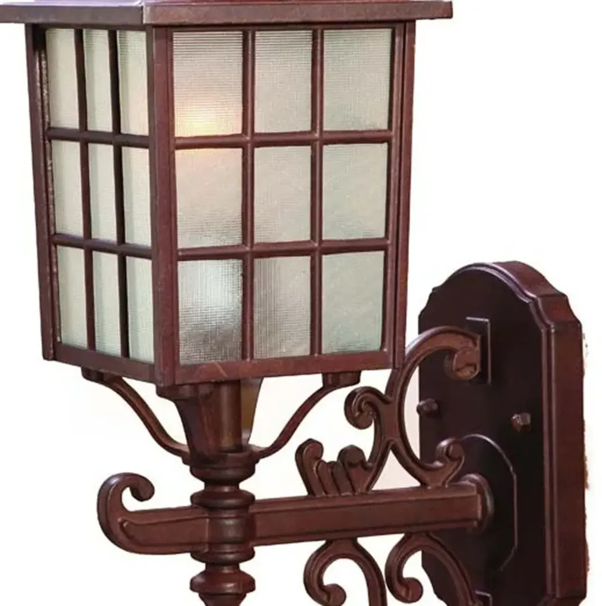 Hivvago Dark Brown Window Pane Lantern Wall Sconce