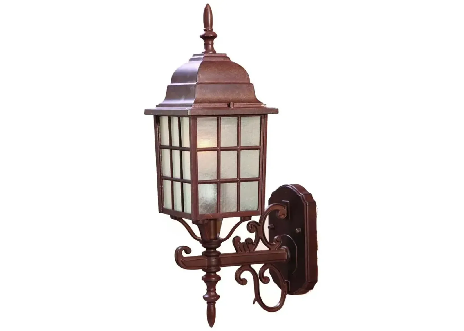 Hivvago Dark Brown Window Pane Lantern Wall Sconce