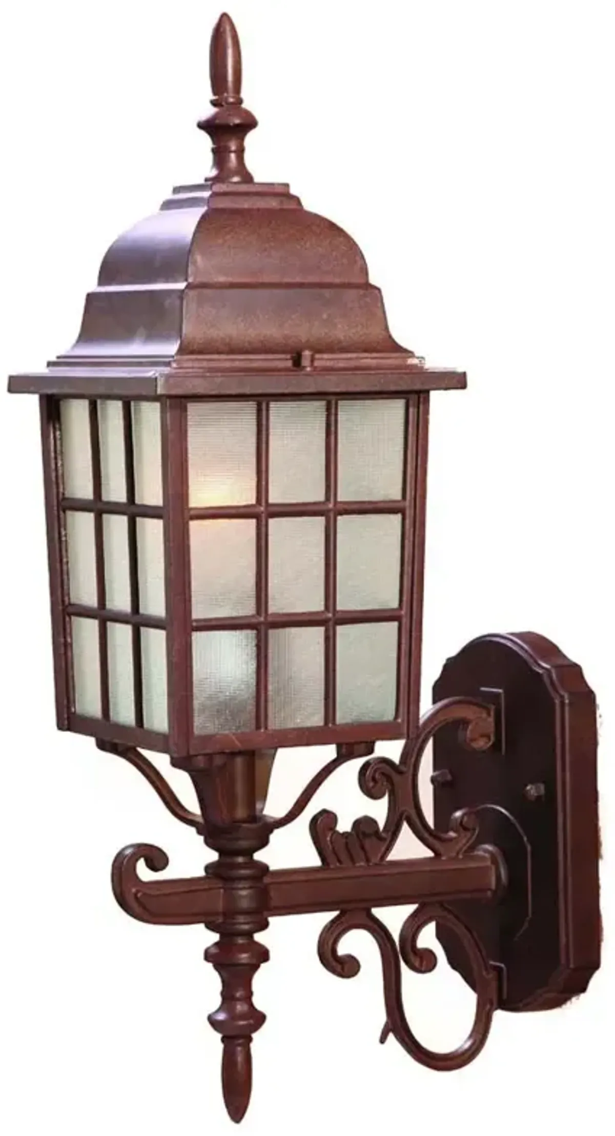 Hivvago Dark Brown Window Pane Lantern Wall Sconce