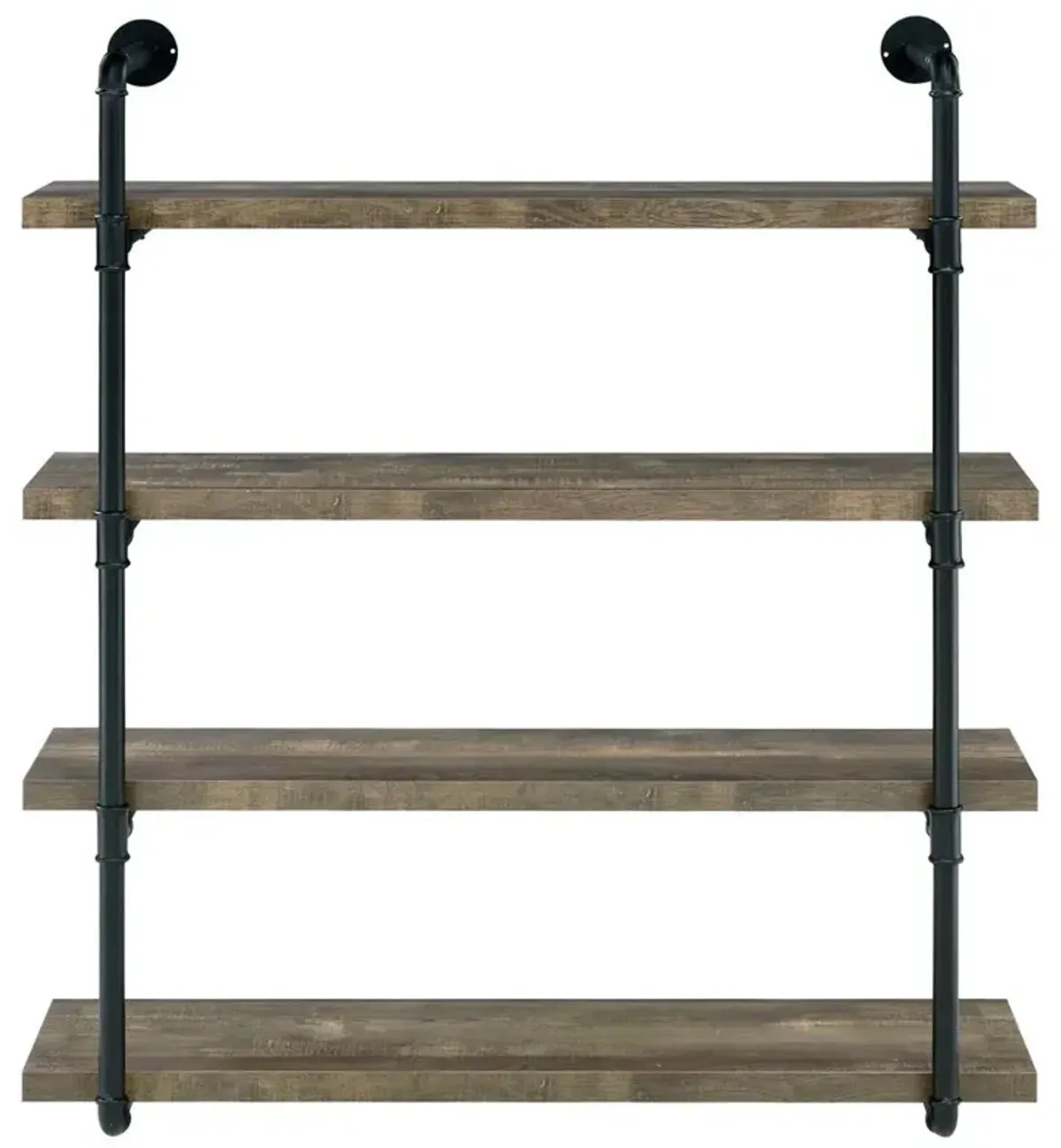 Elmcrest 40-inch Wall Shelf Black and Rustic Oak