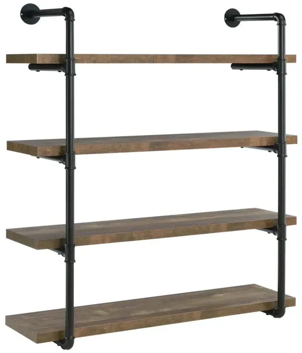 Elmcrest 40-inch Wall Shelf Black and Rustic Oak