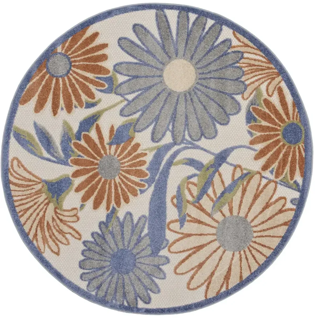 Aloha ALH33 Beige/Multicolor 5'3" x Round Rug