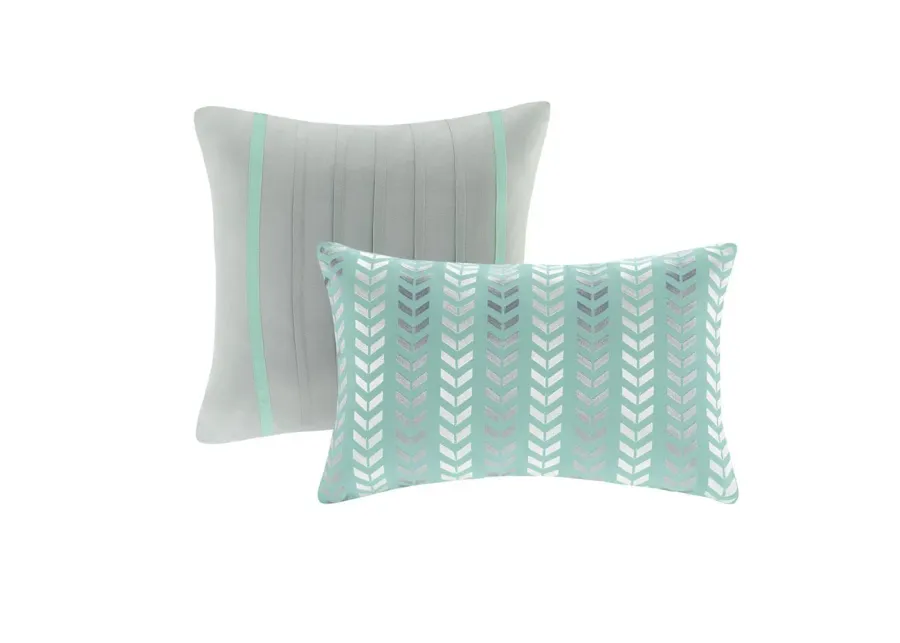 Belen Kox Teal Chevron Printed Comforter Set, Belen Kox