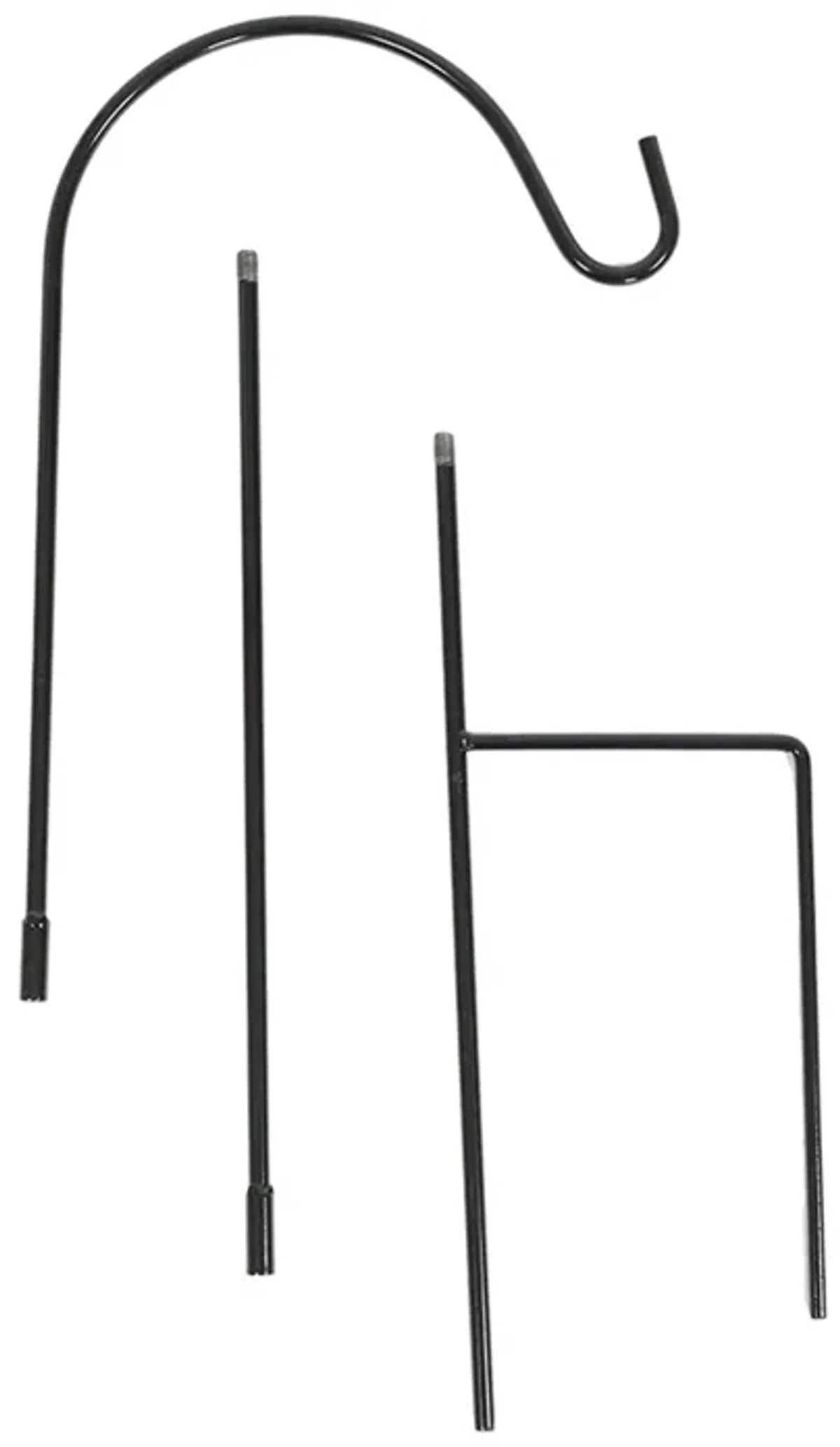 Sunnydaze Black Steel Hanging Single Shepherd Hooks - Set of 2