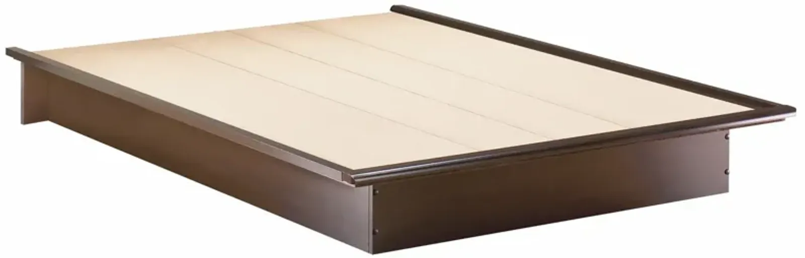 Hivvago Queen size Platform Bed Frame in Dark Brown Chocolate Wood Finish