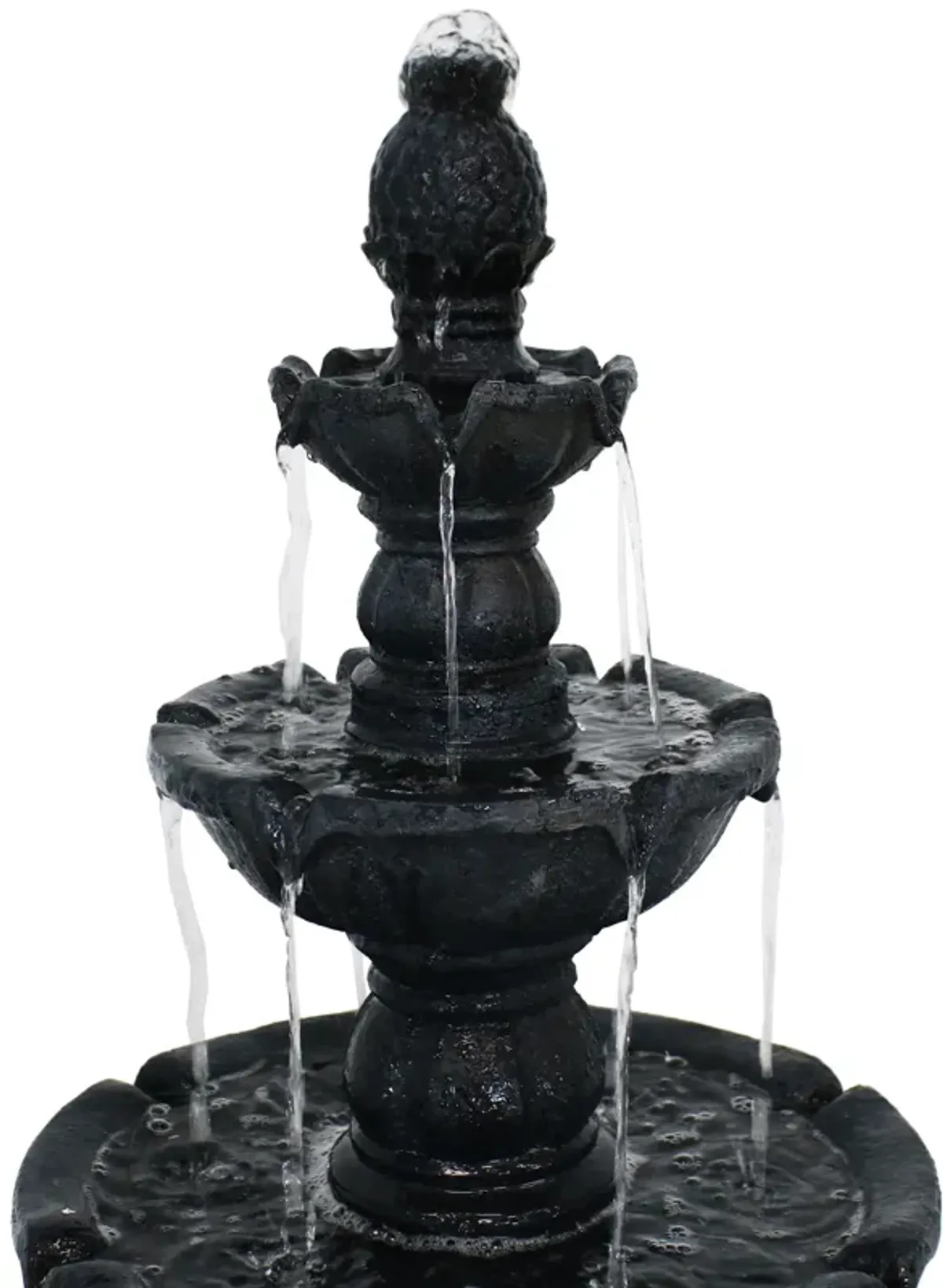 Sunnydaze Pineapple Resin Outdoor 4-Tier Water Fountain