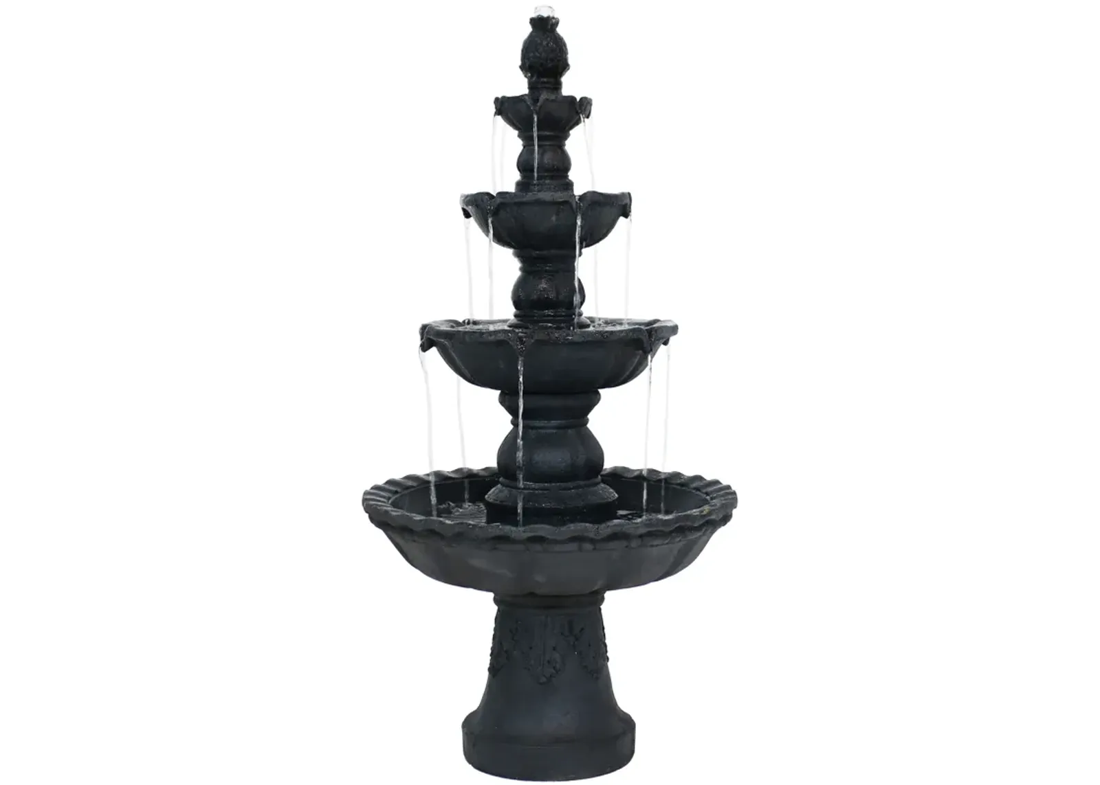 Sunnydaze Pineapple Resin Outdoor 4-Tier Water Fountain