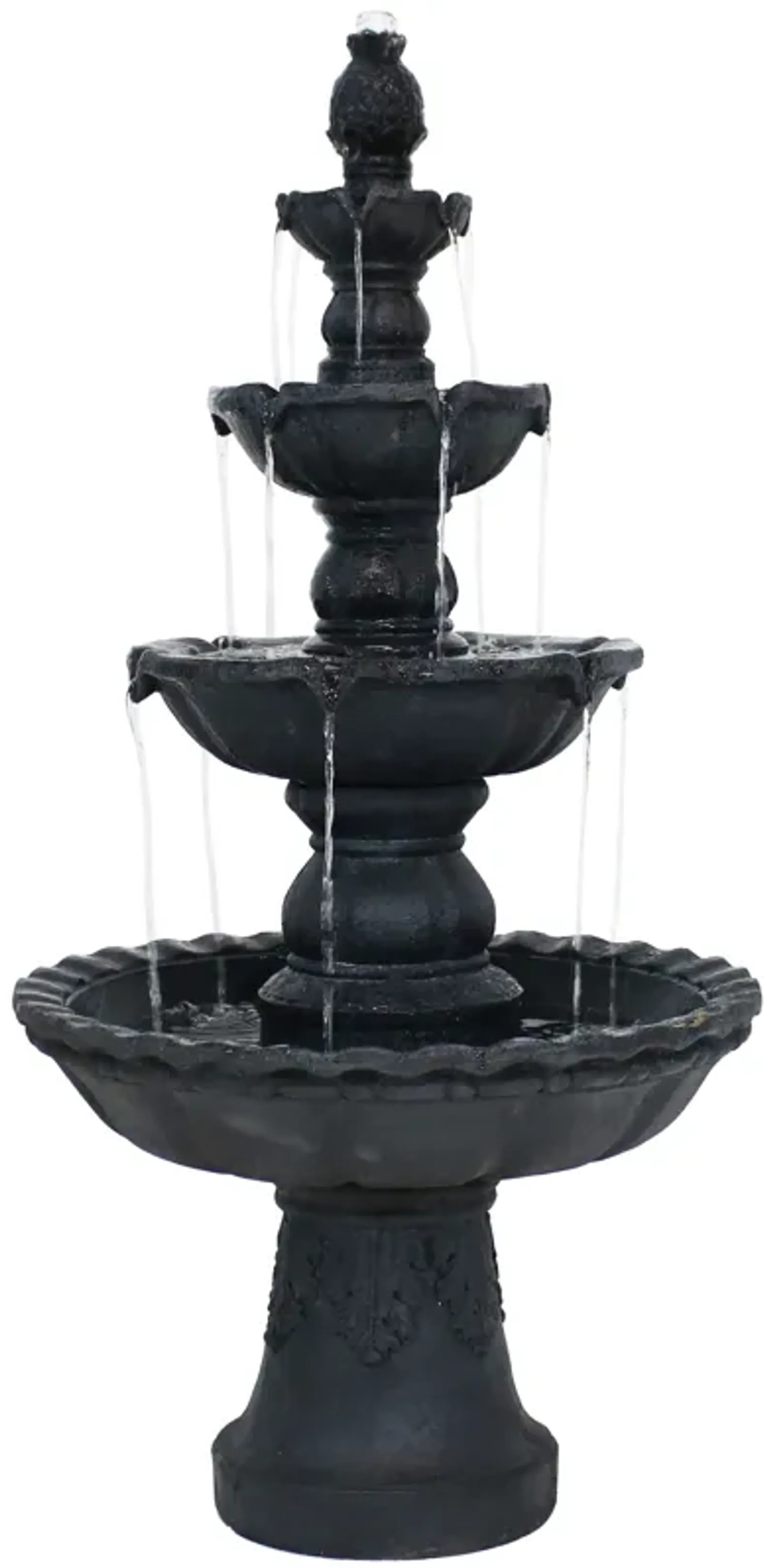 Sunnydaze Pineapple Resin Outdoor 4-Tier Water Fountain