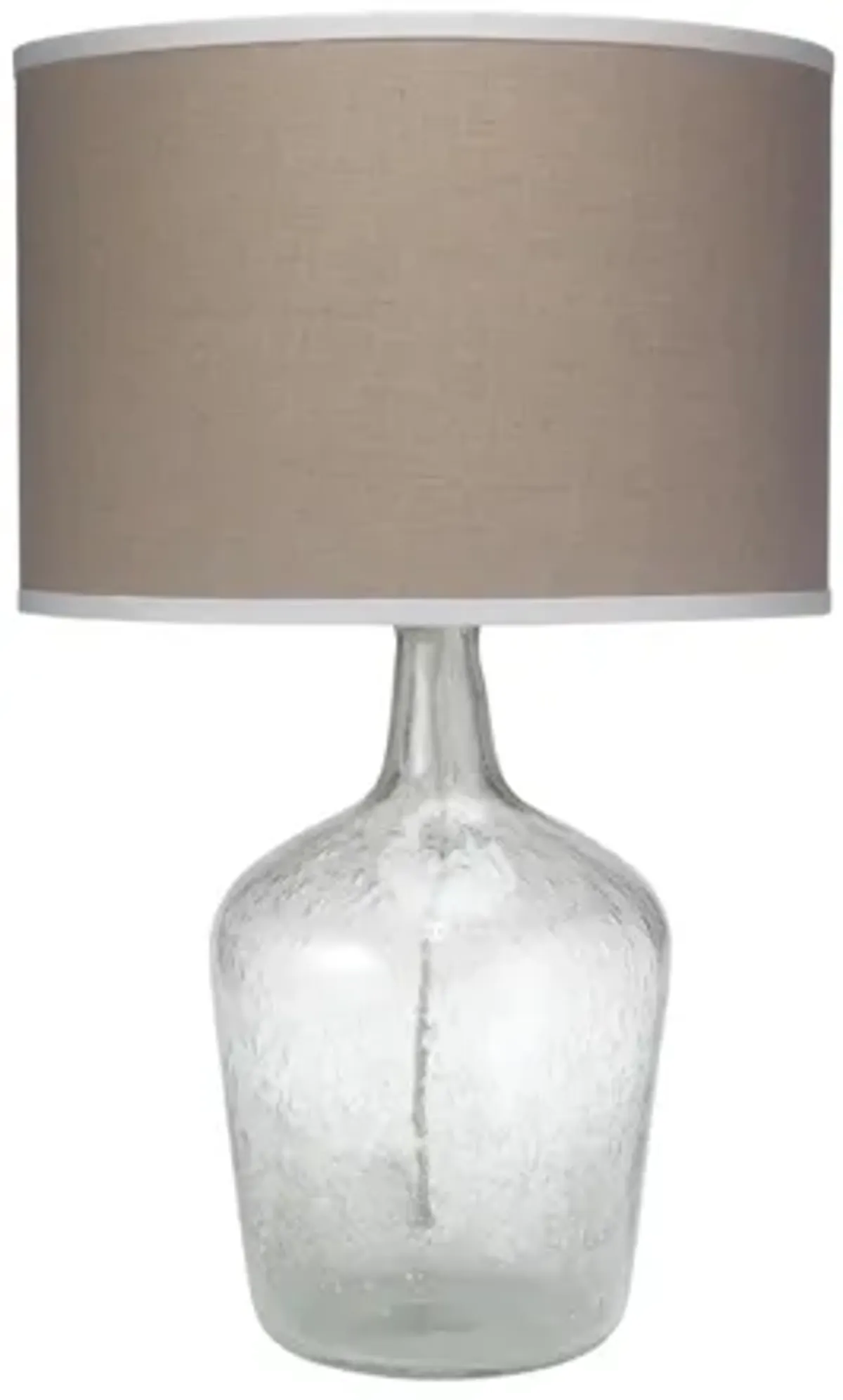 Plum Jar Glass Table Lamp, Trimmed Linen Drum Shade