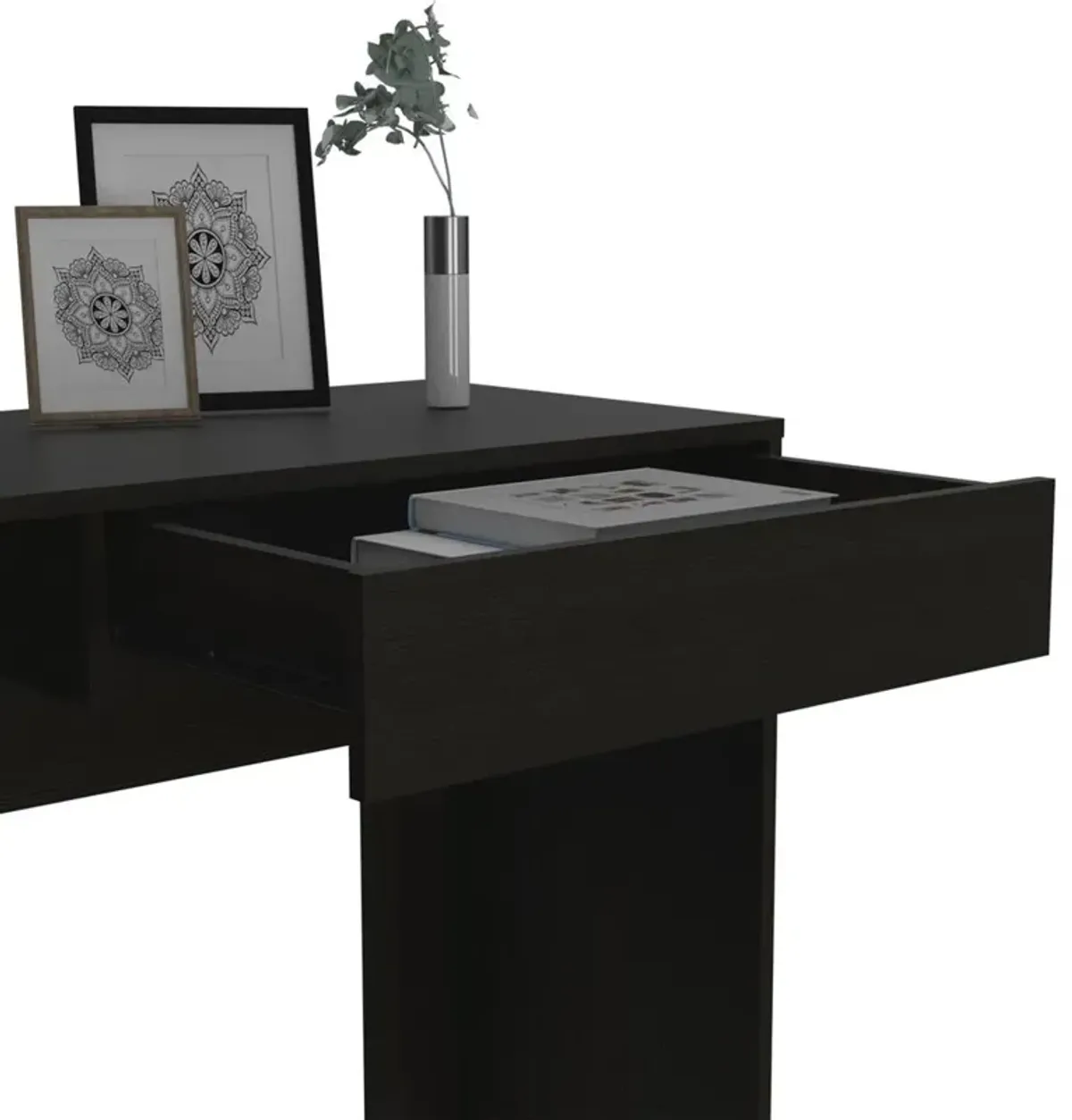 Acanto 1 Drawer Computer Desk Black Wengue