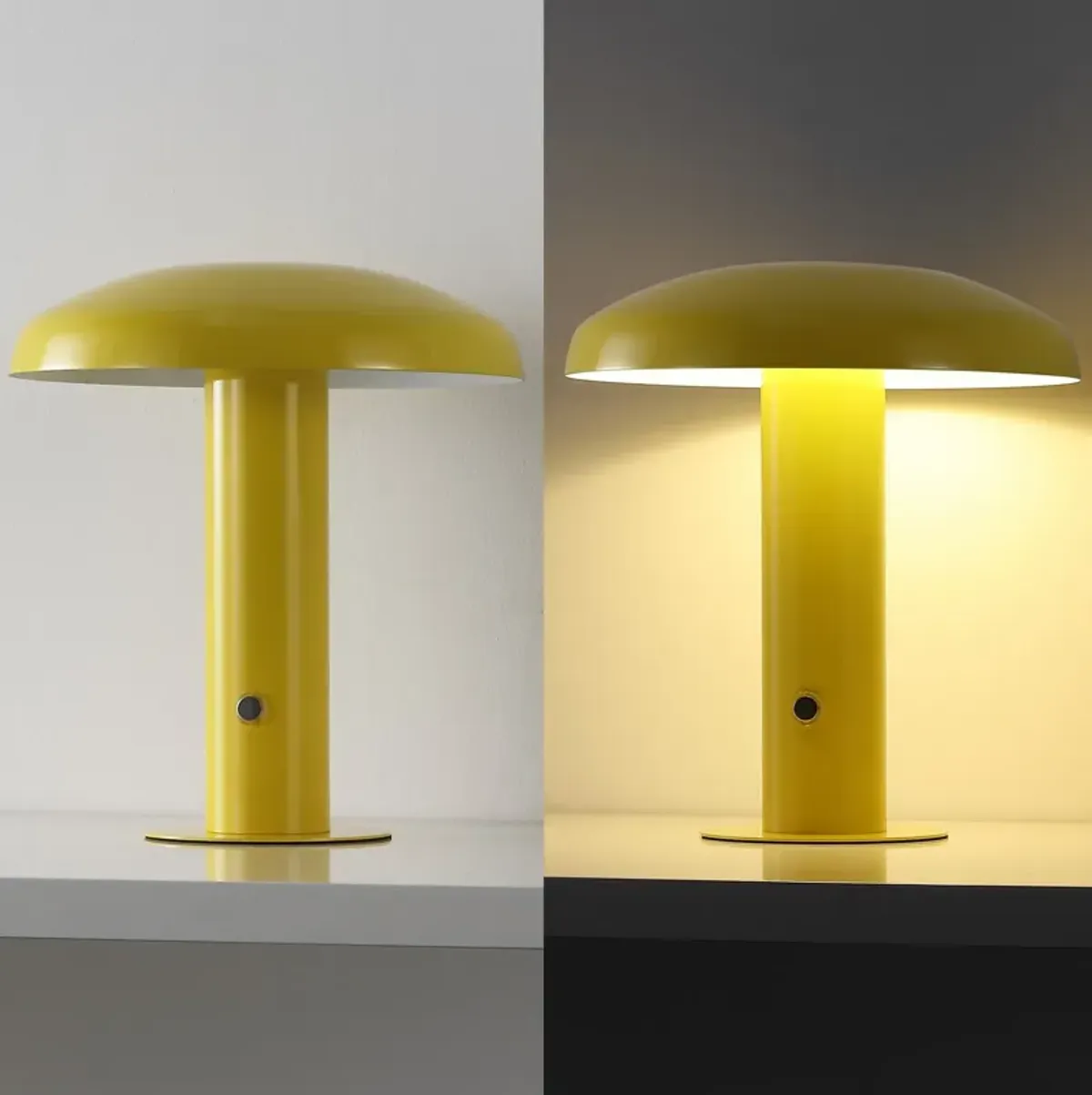 Suillius Contemporary Bohemian Rechargeablecordless Iron Integrated LED Mushroom Table Lamp