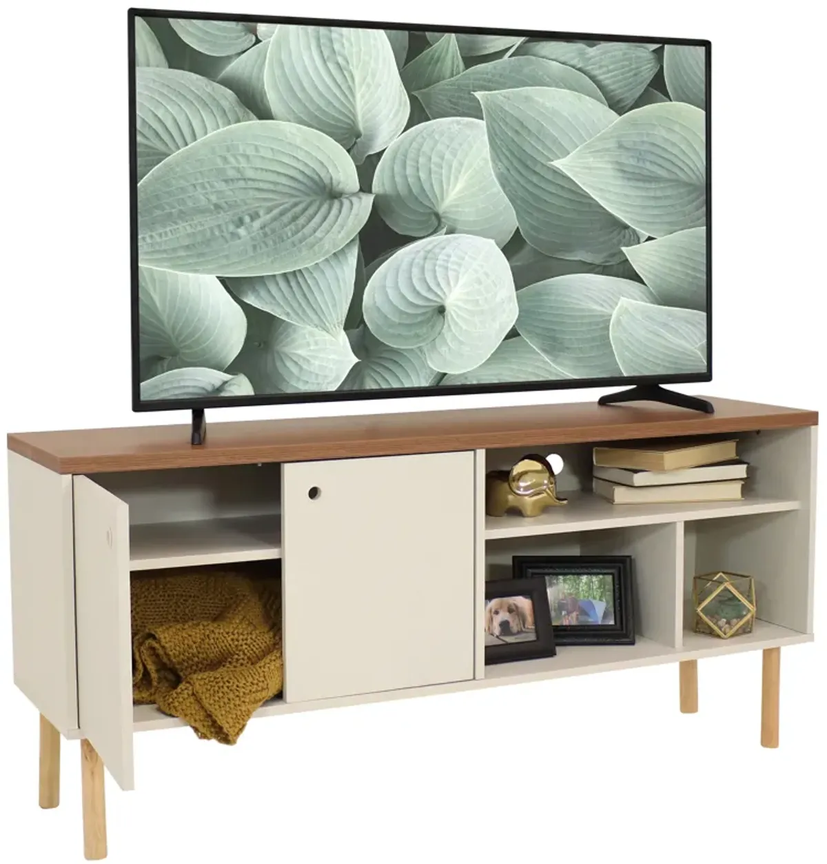 Sunnydaze Mid-Centurn Modern TV Stand Console for 55" TV