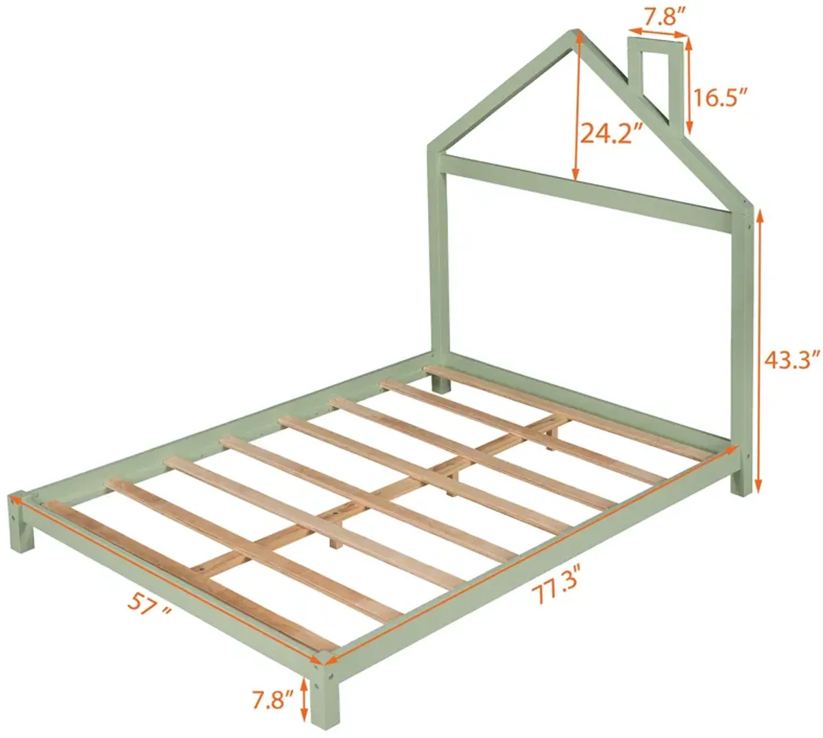 Merax Wood Platform Bed with House-shaped Headboard