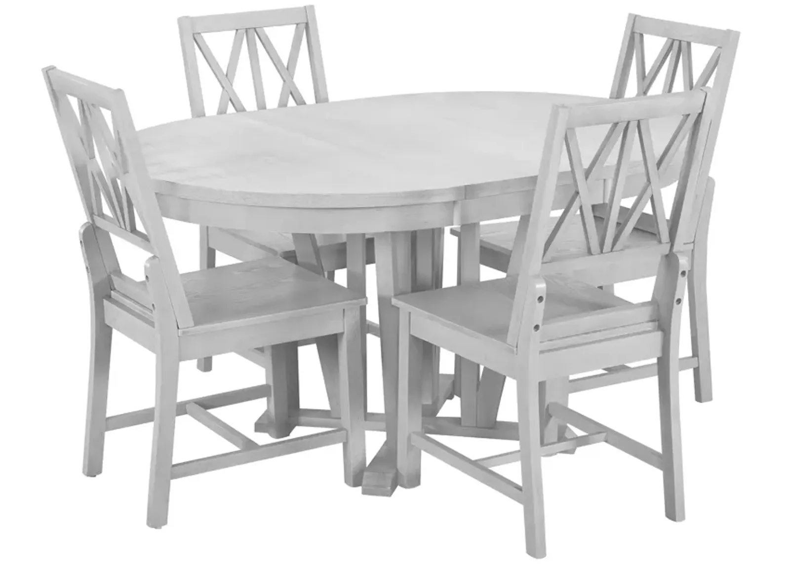 Rustic 5-Piece Extendable Dining Table Set