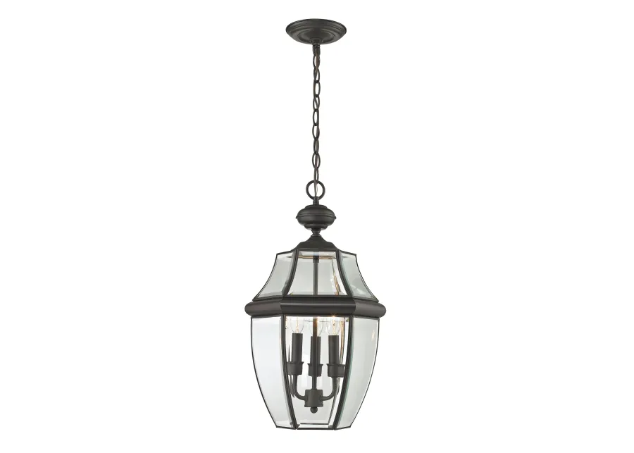 Ashford 12'' Wide 3-Light Bronze Outdoor Pendant