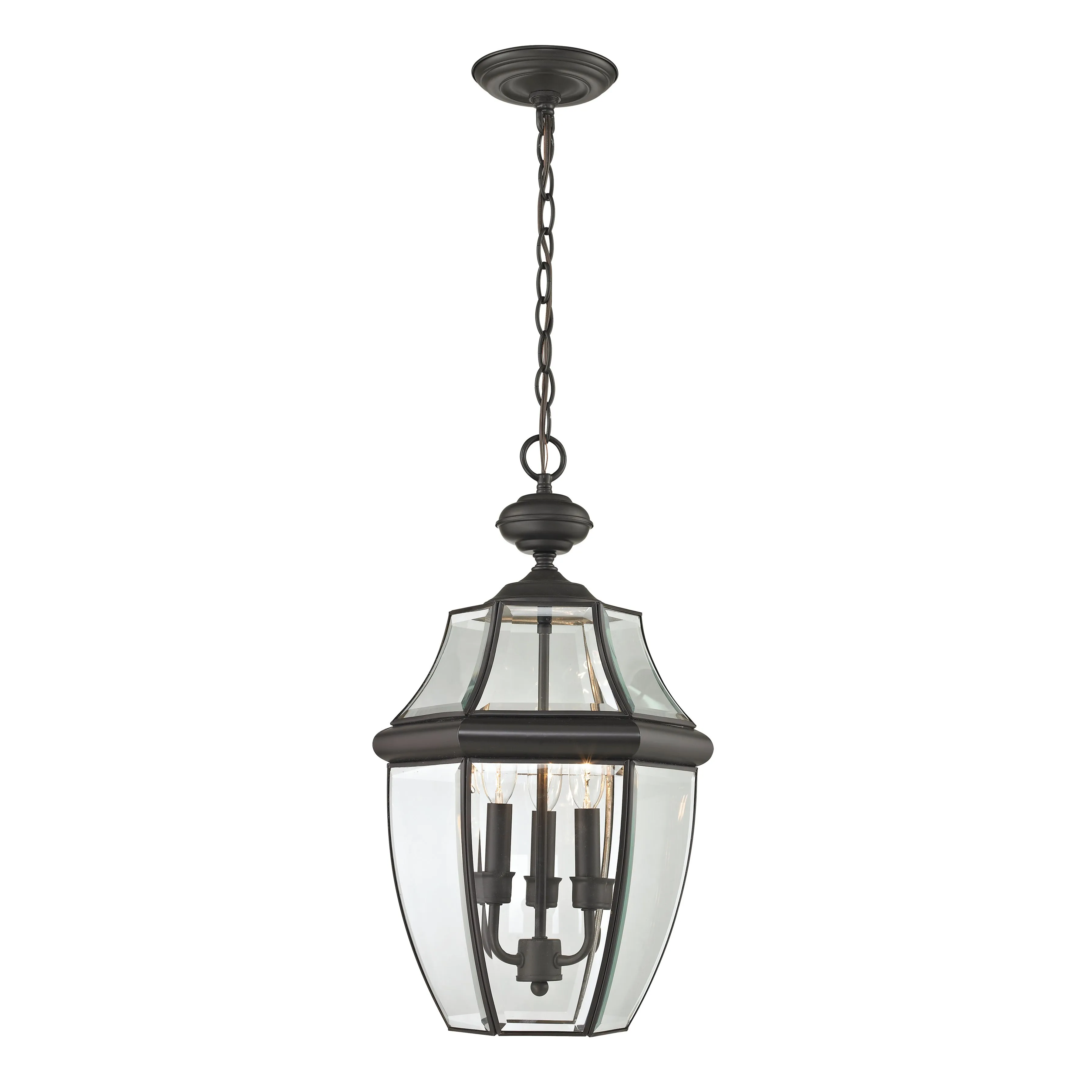 Ashford 12'' Wide 3-Light Bronze Outdoor Pendant