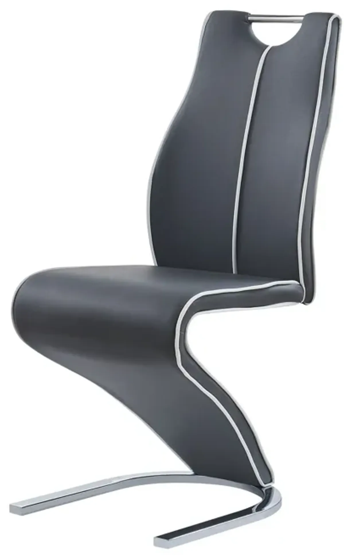 Hivvago Set of Two Gray White and Silver Upholstered Dining Side Chairs