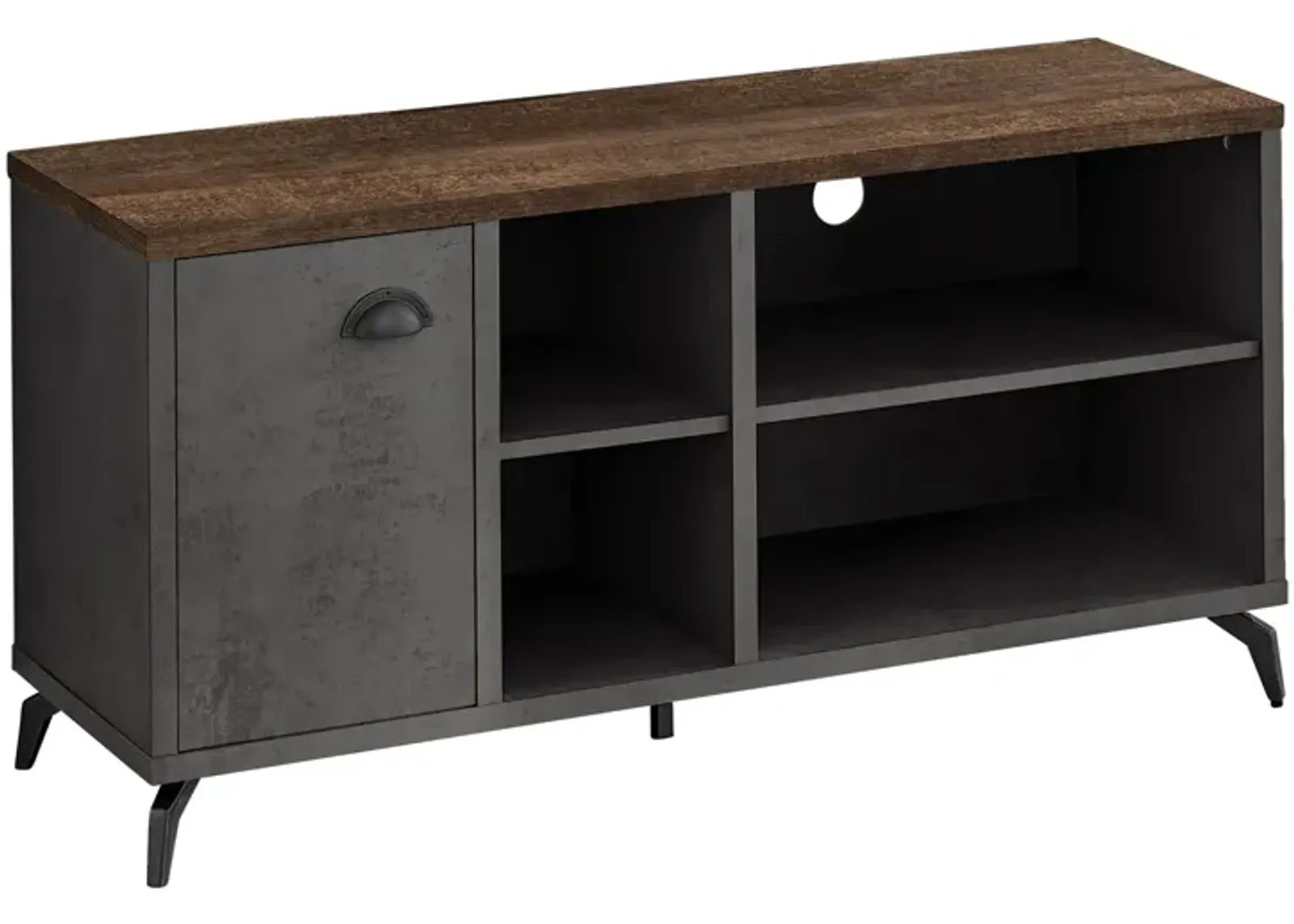 Monarch Specialties I 2830 Tv Stand, 48 Inch, Console, Media Entertainment Center, Storage Cabinet, Living Room, Bedroom, Laminate, Metal, Grey, Brown, Contemporary, Modern