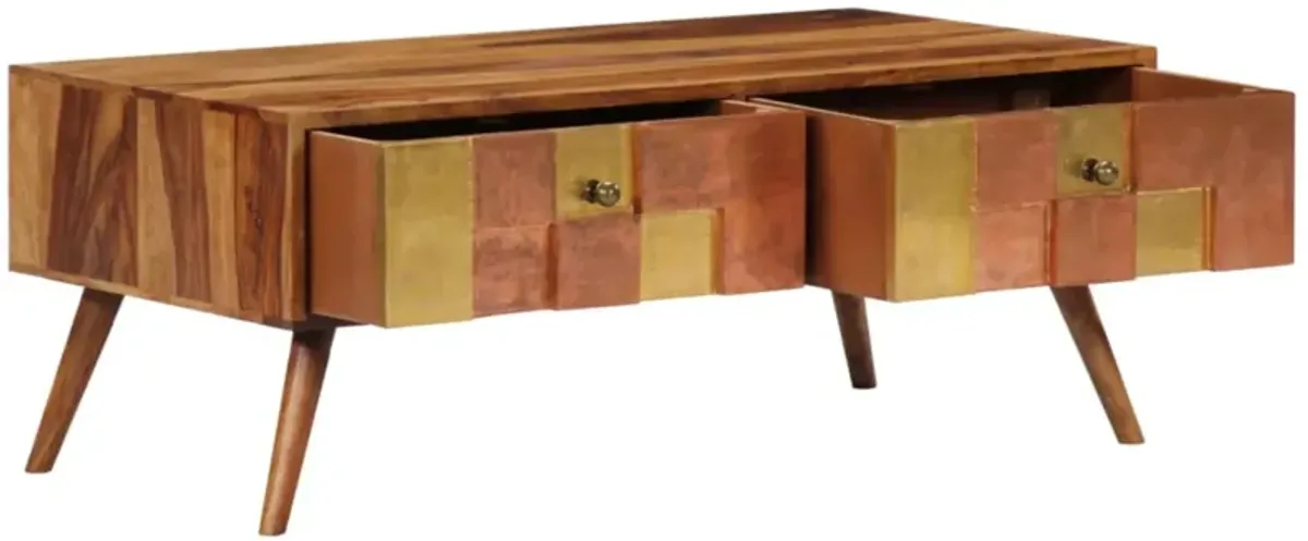 vidaXL Coffee Table 39.4"x19.7"x15.4" Solid Sheesham Wood