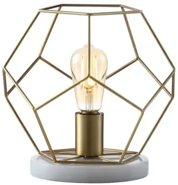 James Mid Century Glam Geometric LED Table Lamp