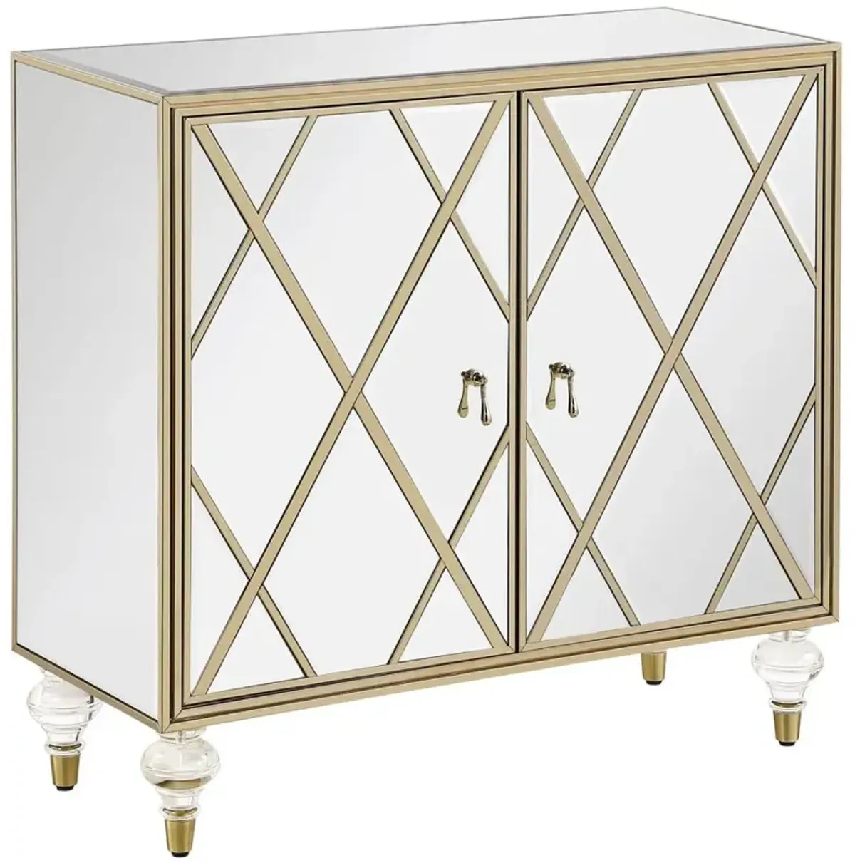 Coaster Co. of America Astilbe 2-door Accent Cabinet Mirror and Champagne