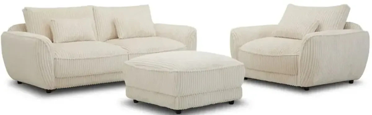 Parker Living Utopia - Mega Ivory Ottoman with Casters