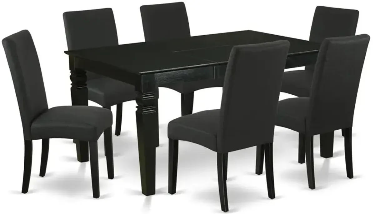 Dining Room Set Black, WEDR7-BLK-24