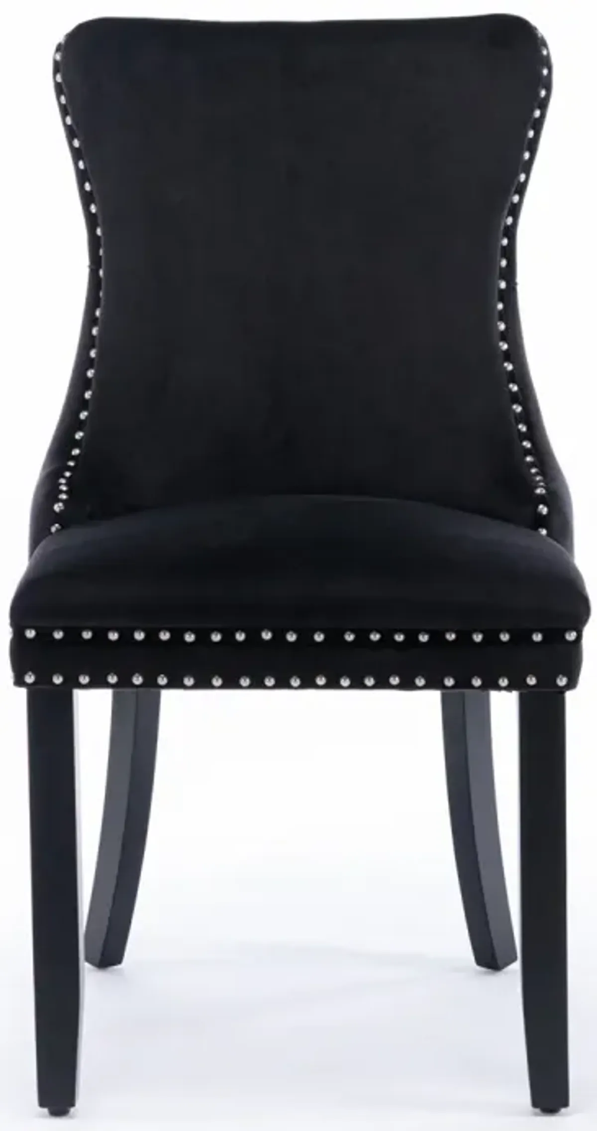 Black Upholstered Dining Chairs, Set of 2