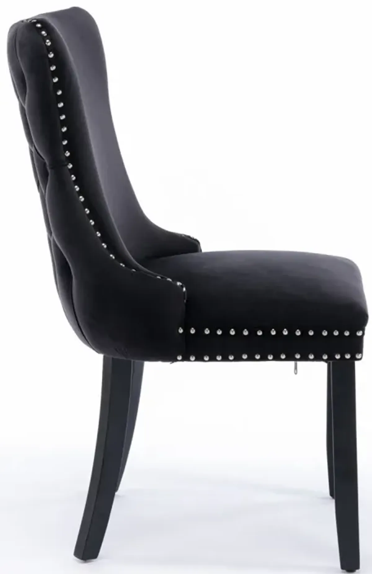 Black Upholstered Dining Chairs, Set of 2