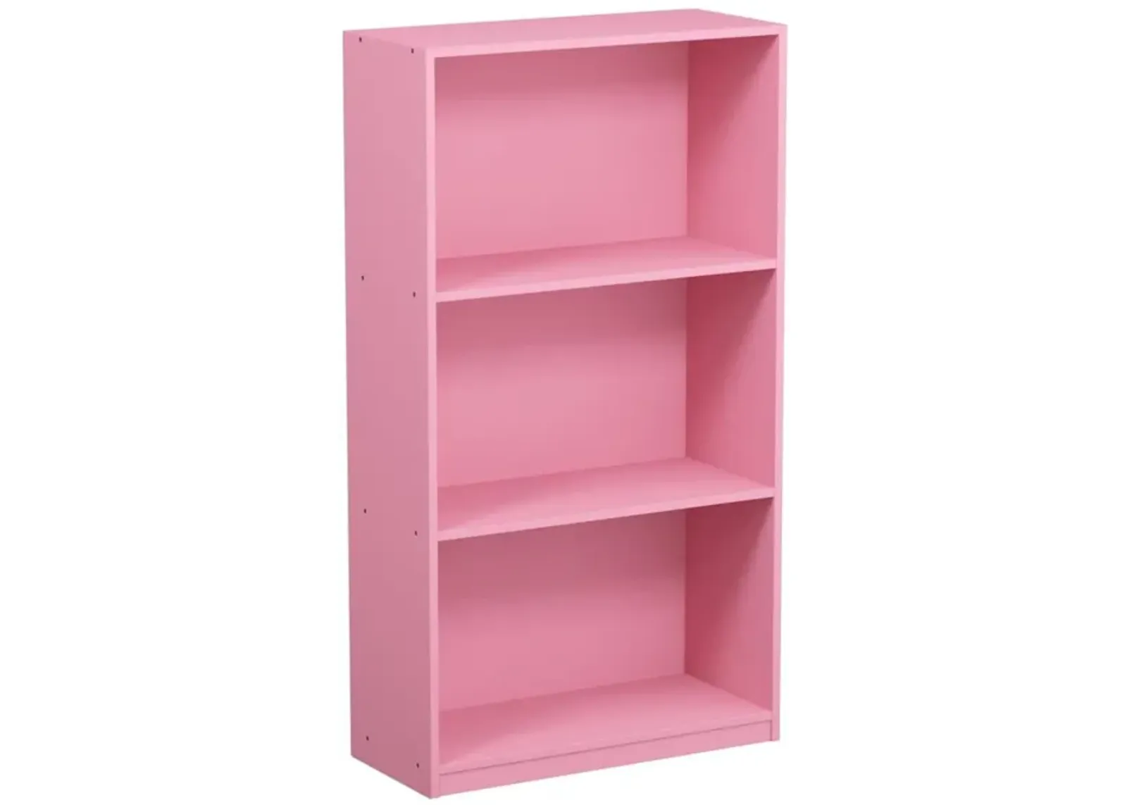 FURINNO Basic 3-Tier Bookcase Storage Shelves, Pink